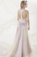 Robe Amanda - Traine Organza pêche