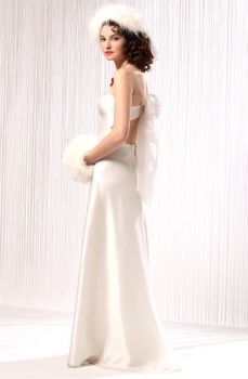 Eve, robe organza satin soie, dos nu