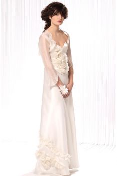 Robe Yacinth - bustier Fleurs d'organza sur jupon à frou-frou de soie